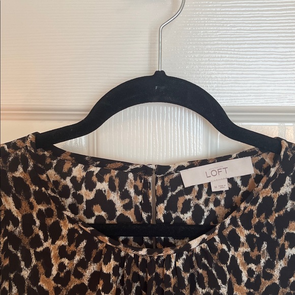 LOFT Leopard Ruffle Blouse - Picture 2 of 7